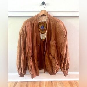 Gimo’s Vintage Tan Suede Leather Jacket Size Large